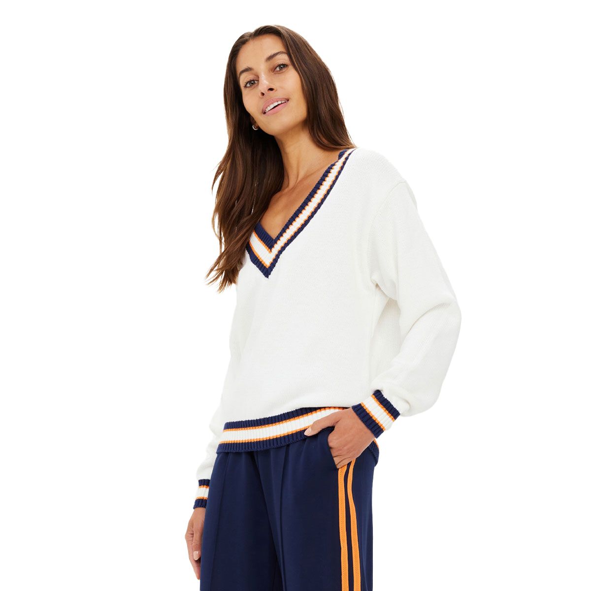 The Upside Womens Josette V-Neck Knit Sweater