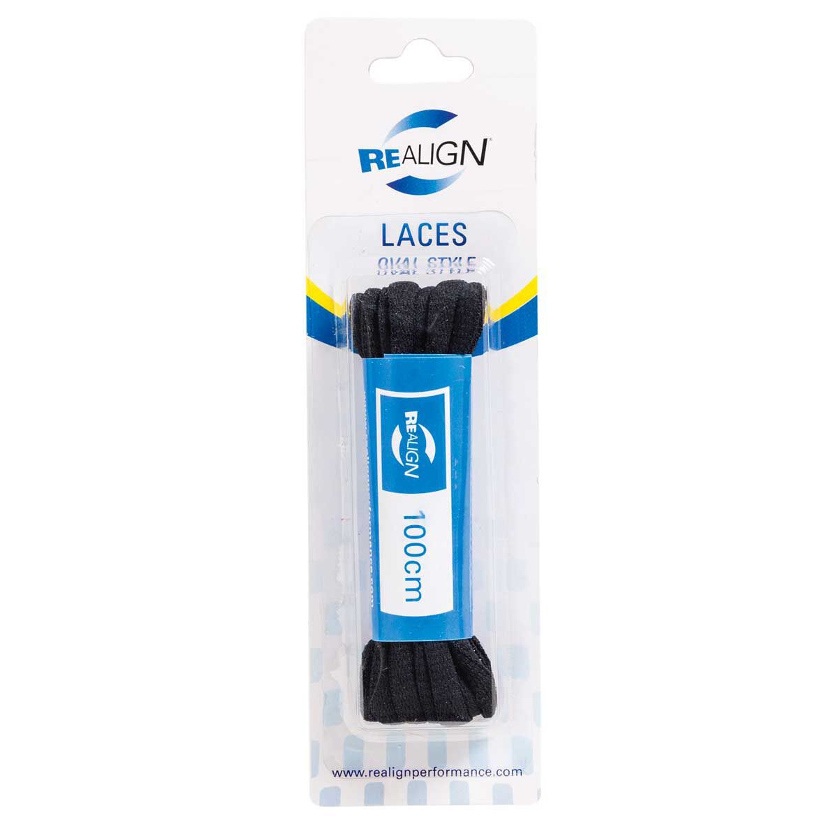 Realign Oval 100cm Shoe Laces Black 100cm