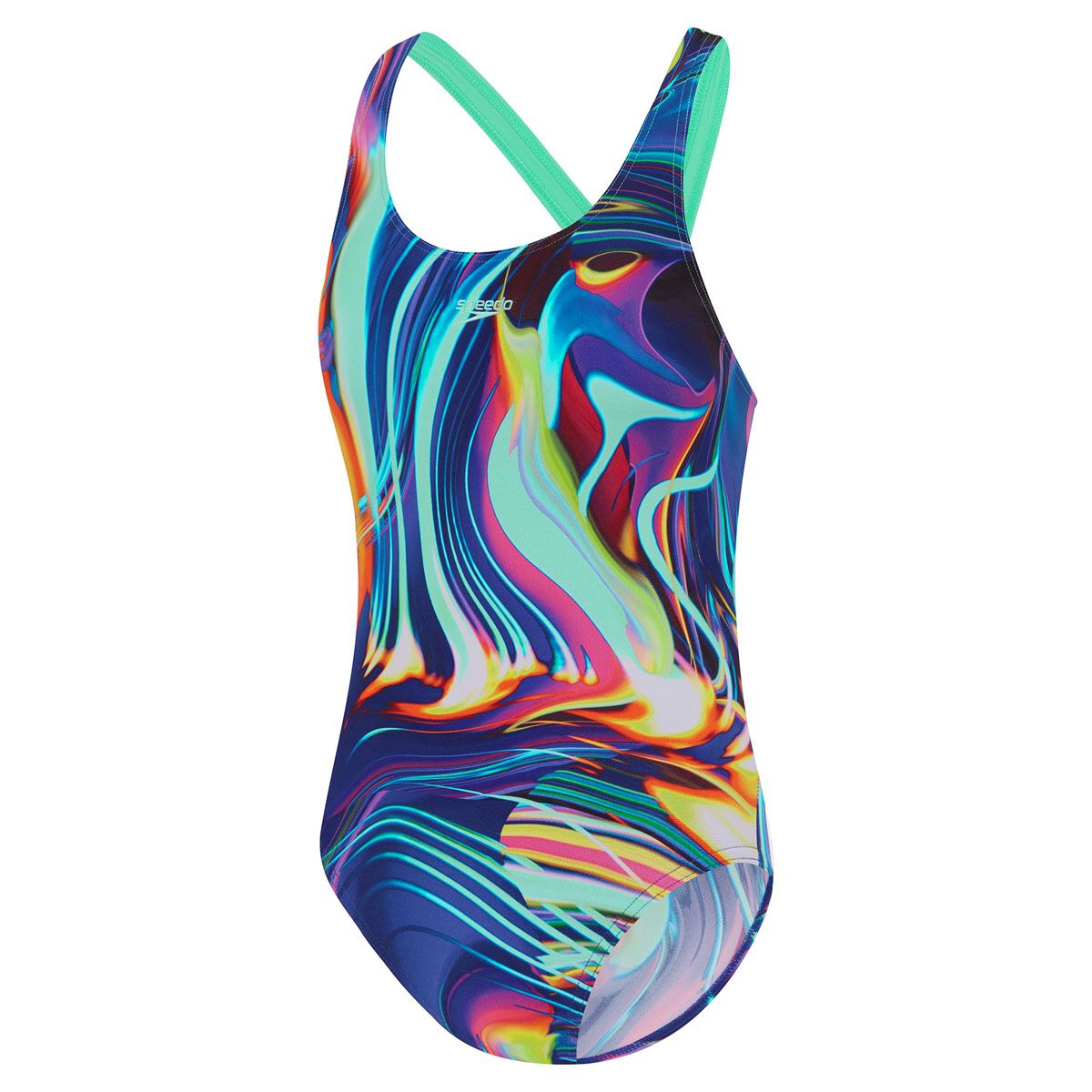 Speedo Girls Digital All Over Leaderback One Piece Swimsuit