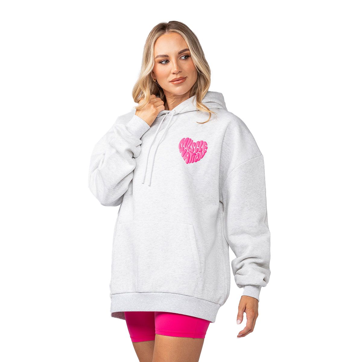 Muscle Nation Womens Peachy Oversized Pullover Hoodie