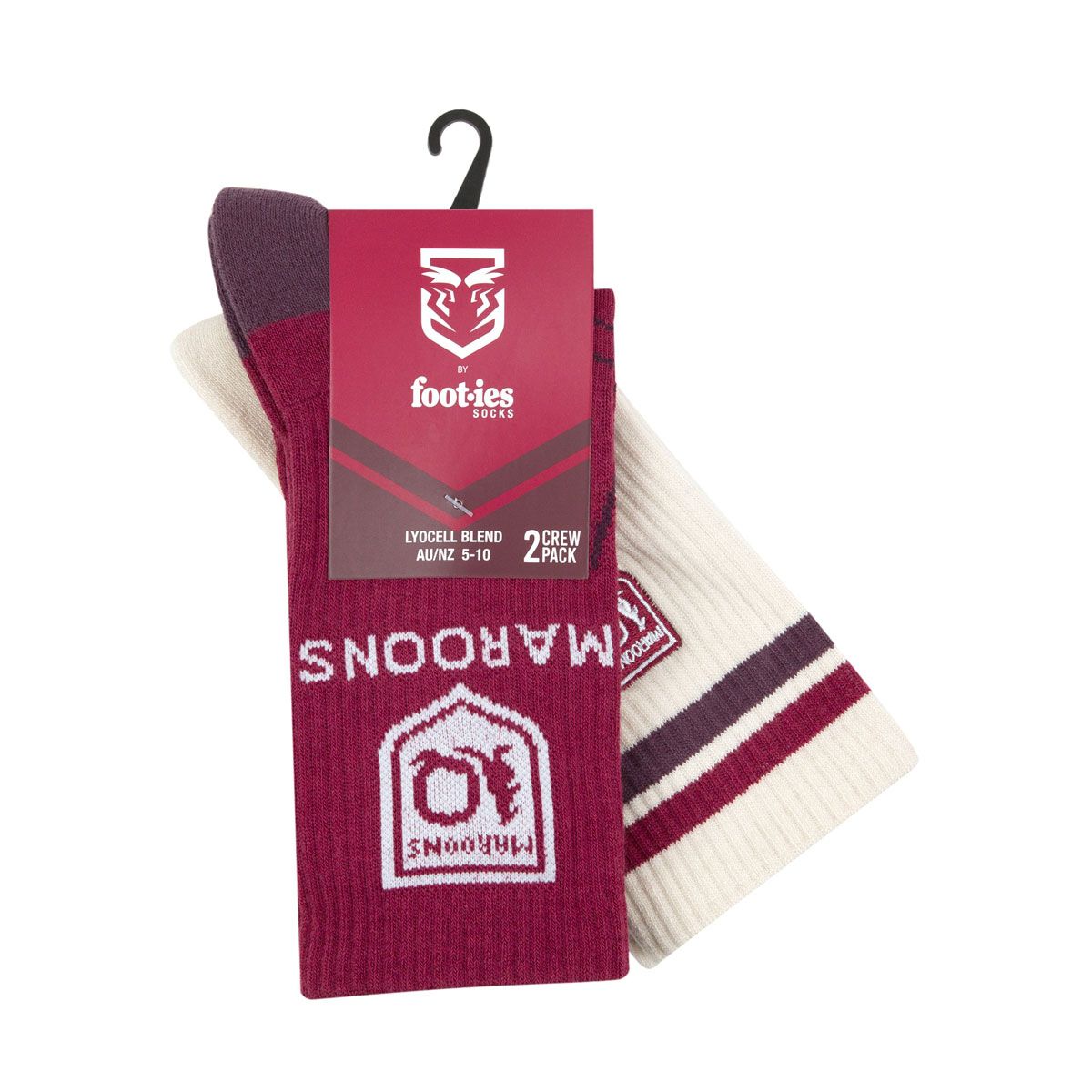 QLD Maroons State of Origin Sneaker Socks 2 Pack