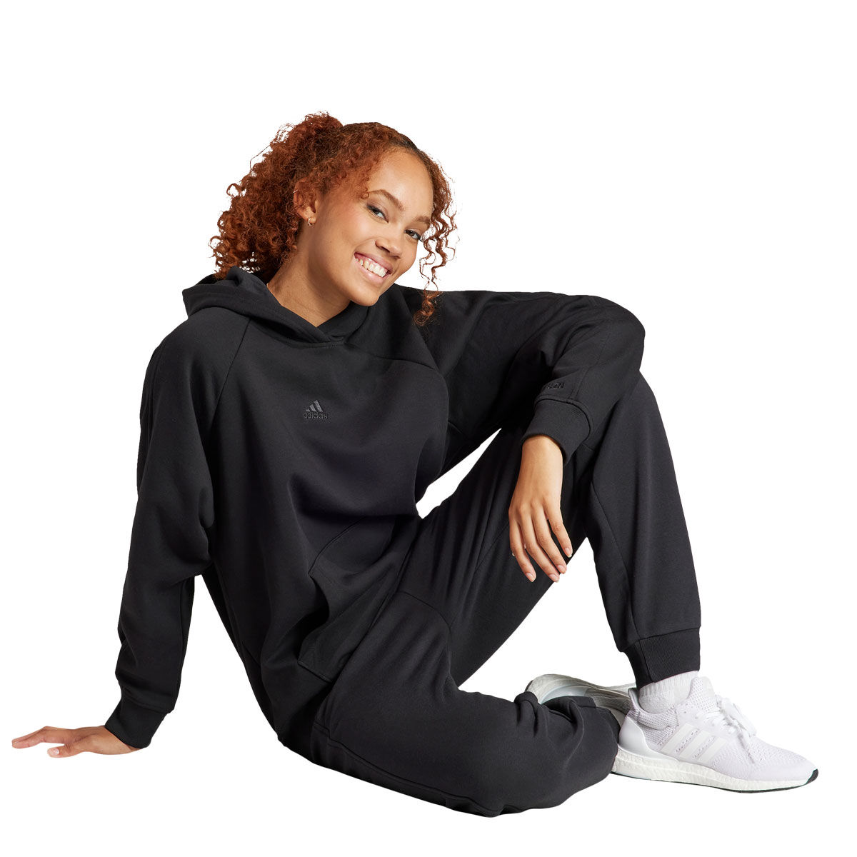 adidas Womens ALL SZN Fleece Boyfriend Pullover Hoodie