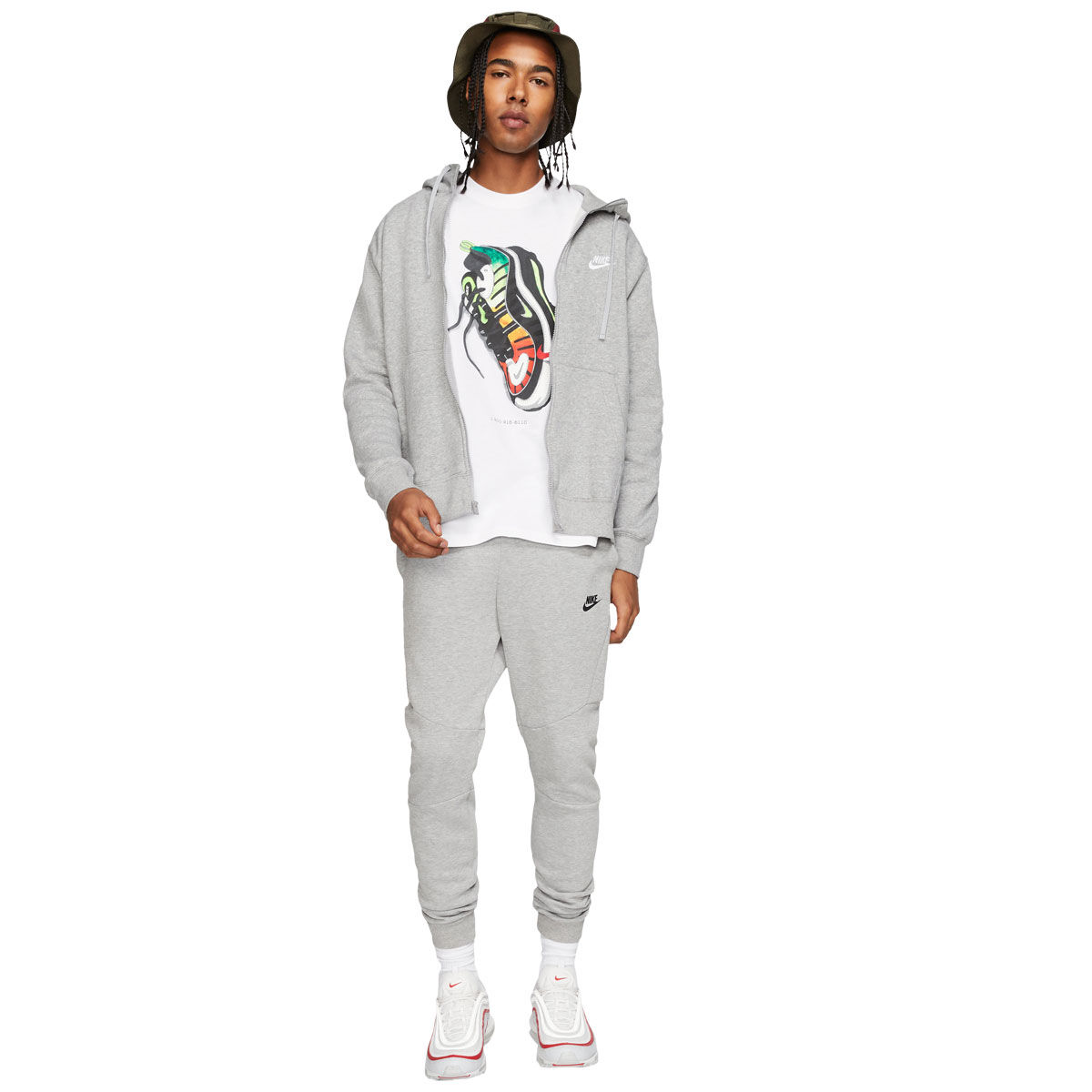 Nike Mens Sportswear Club Fleece Full Zip Hoodie