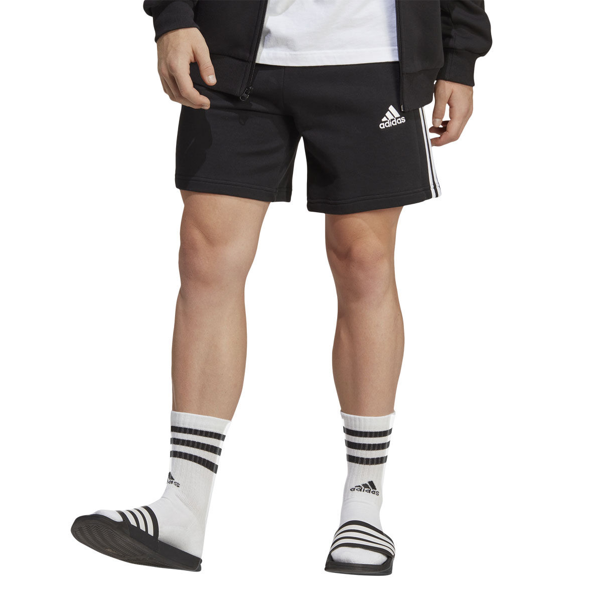 adidas Mens Essentials 3-Stripes French Terry Shorts