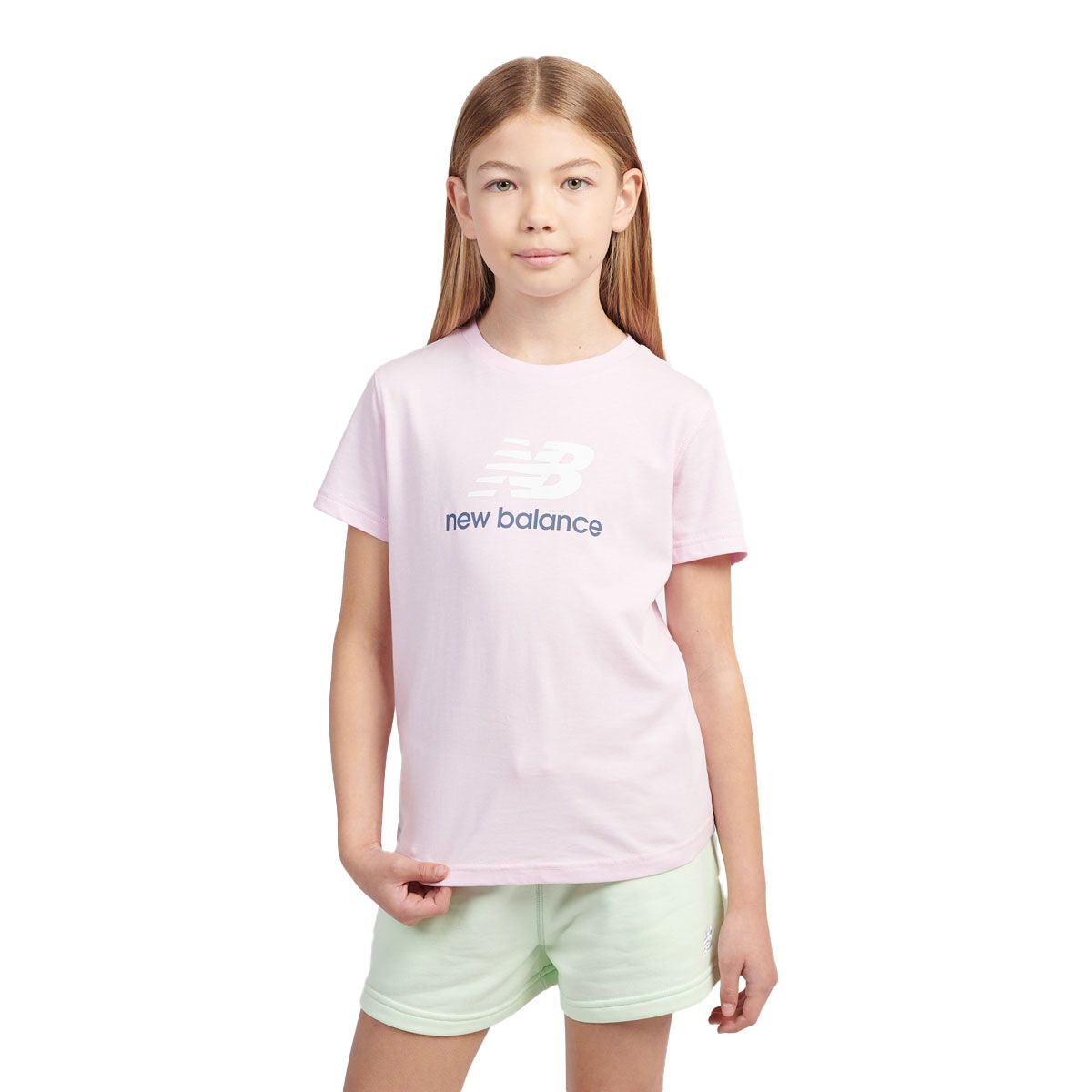 New Balance Junior Jersey Stacked Logo Tee