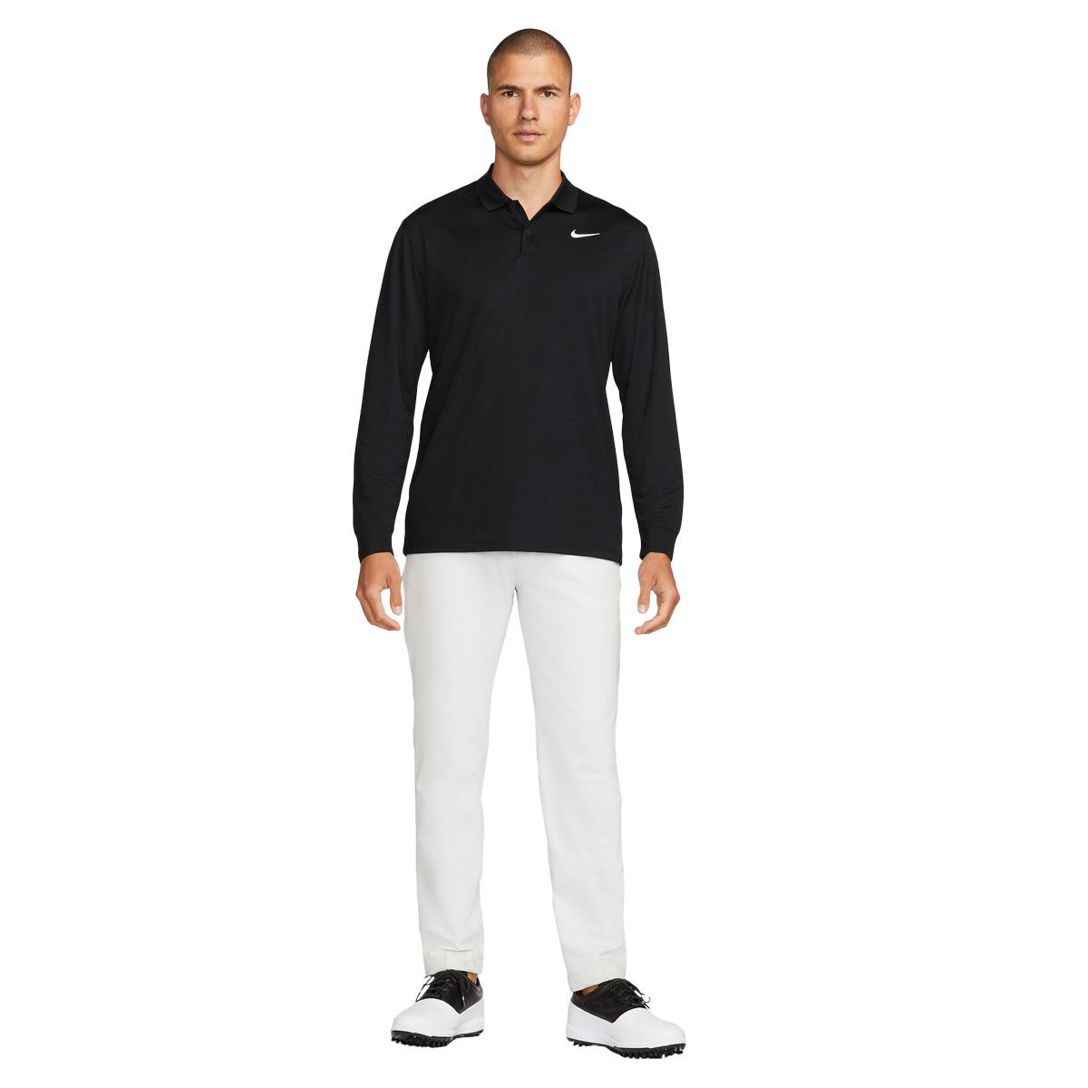 Nike Mens Dri-FIT Victory Solid Long Sleeve Golf Polo