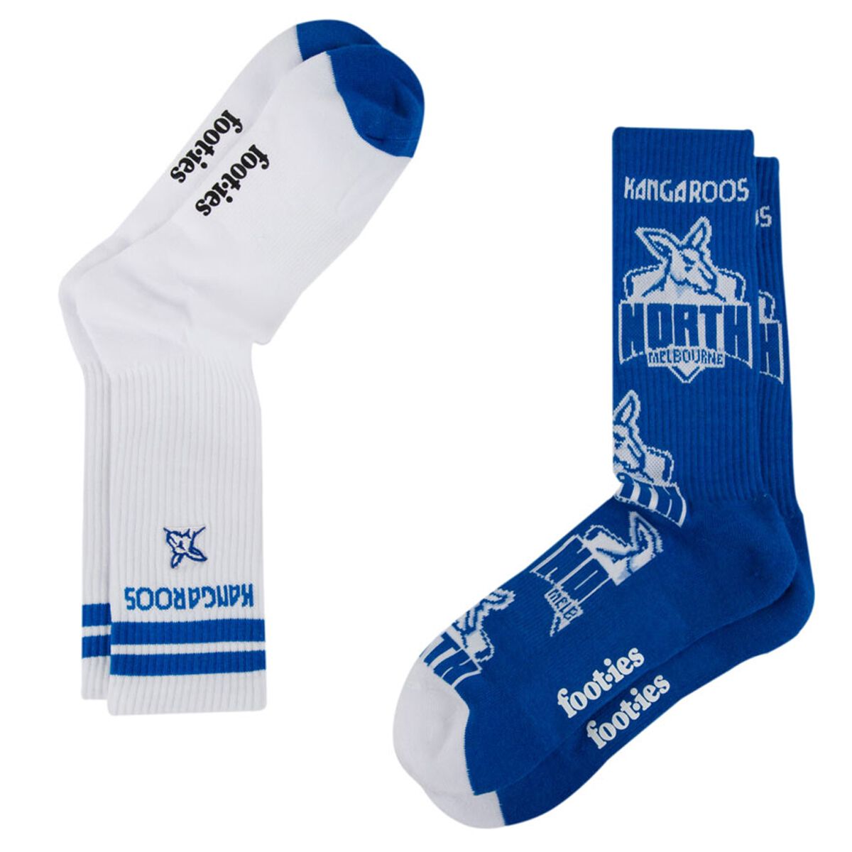 Footies North Melbourne Kangaroos 2025 Sneaker Socks 2 Pack