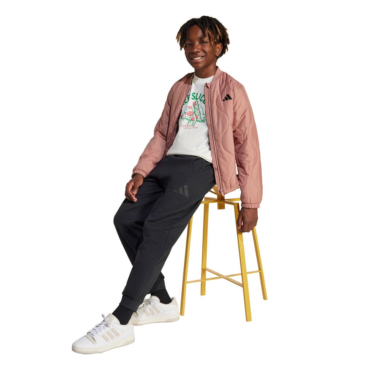 adidas Junior Lounge Pizza Graphic Tee