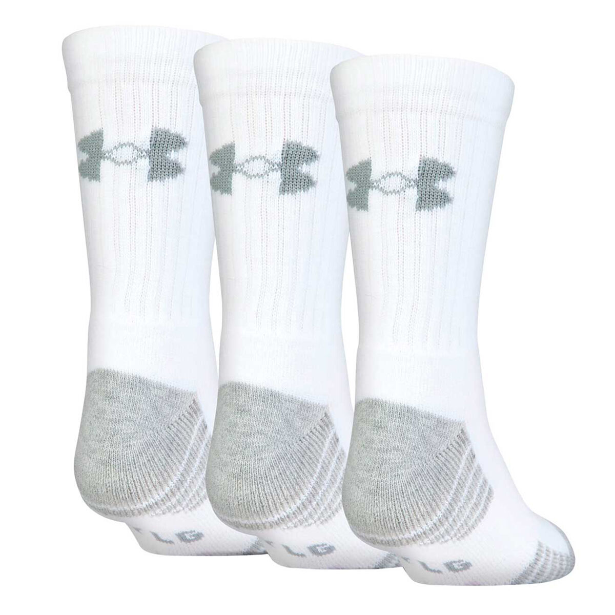 Under Armour Kids HeatGear Crew Socks 3 Pack White L