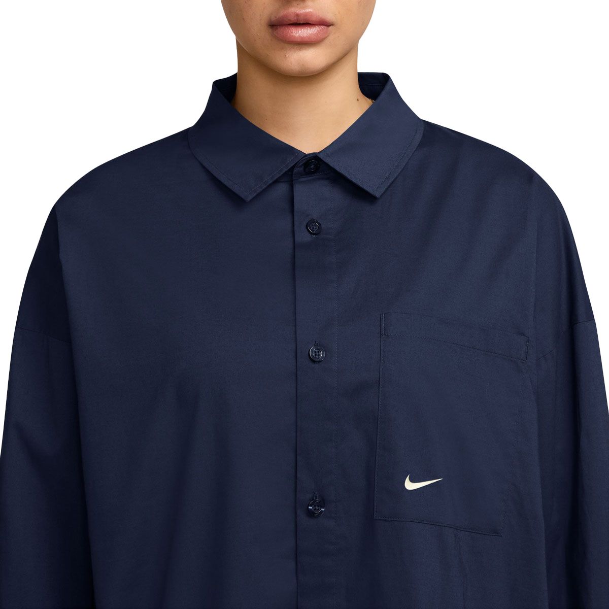 Nike Womens Sportswear Chill Long Sleeve Button Down Top