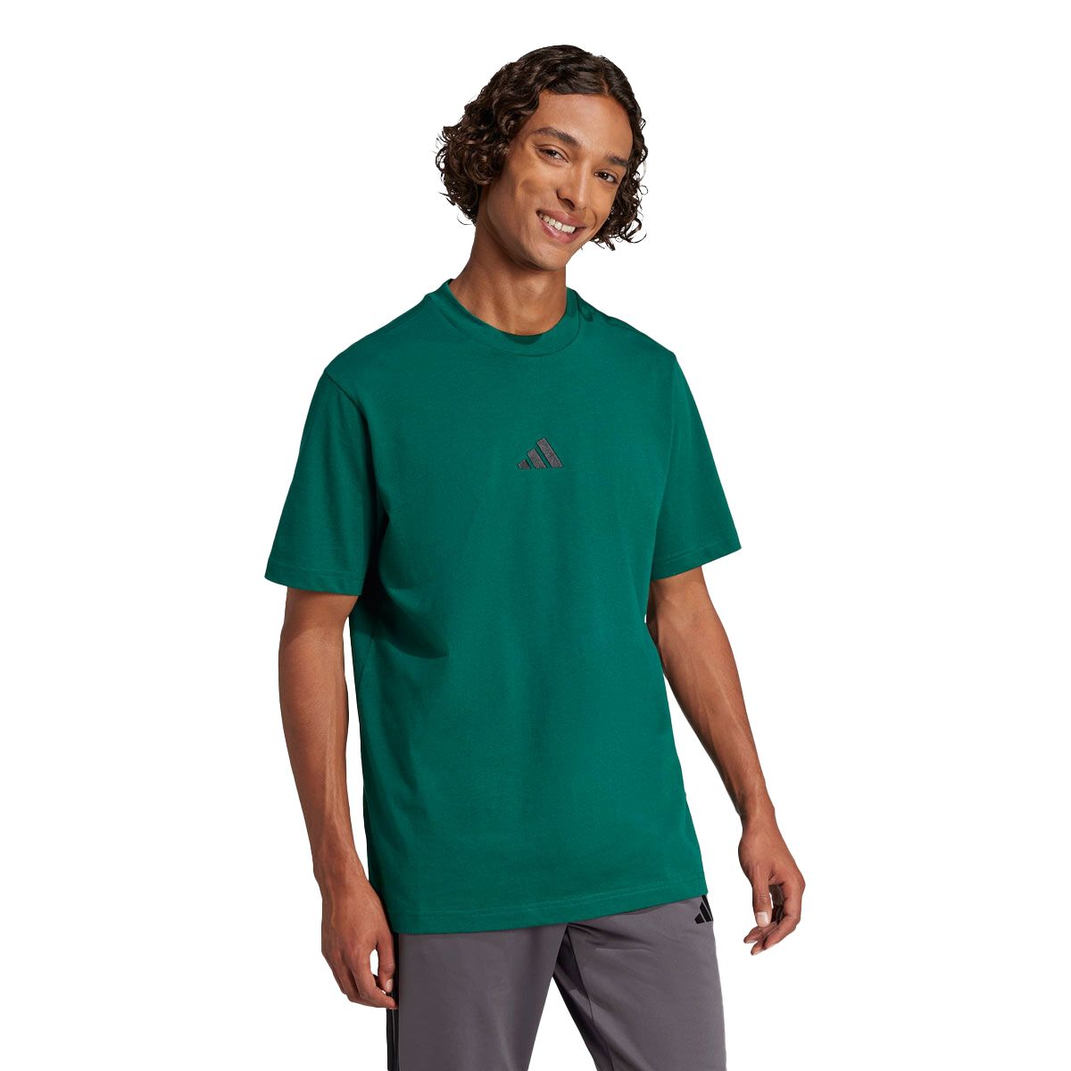 adidas Mens Essentials Small Logo Single Jersey Tee