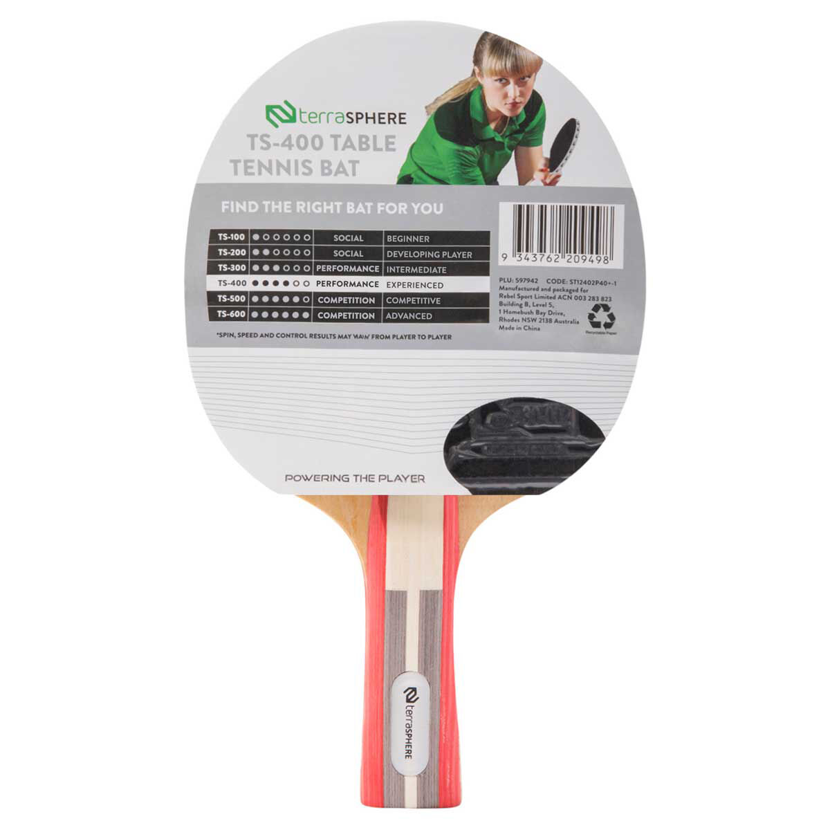 Terrasphere TS400 Table Tennis Bat