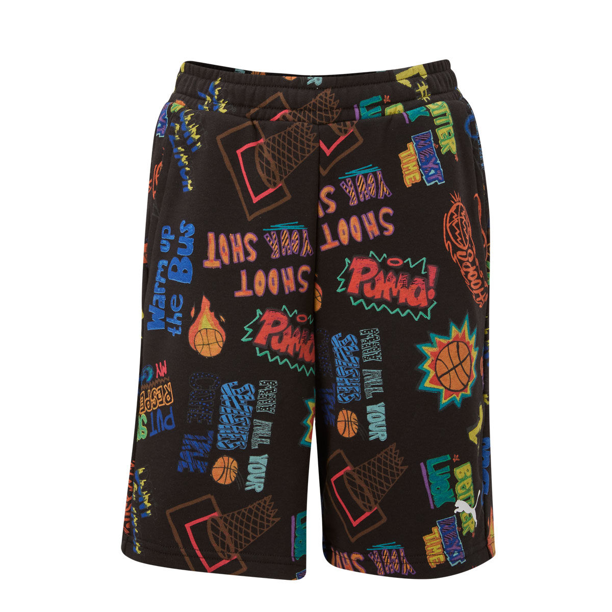 Puma Kids Junior Hoops All Over Print French Terry Shorts