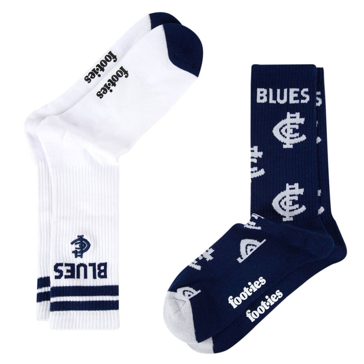 Footies Carlton Blues 2025 Sneaker Socks 2 Pack