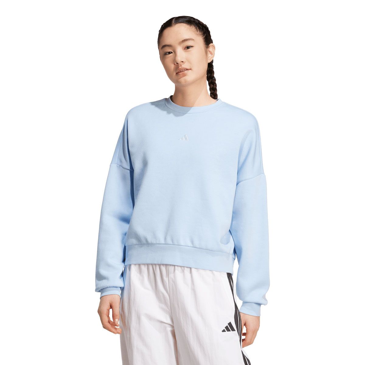 adidas Womens Essential Feelcozy Fleece Small Logo Sweatshirt