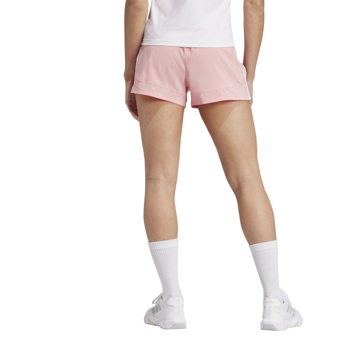 adidas Womens Pacer 3-Stripes Woven High Rise Training Shorts