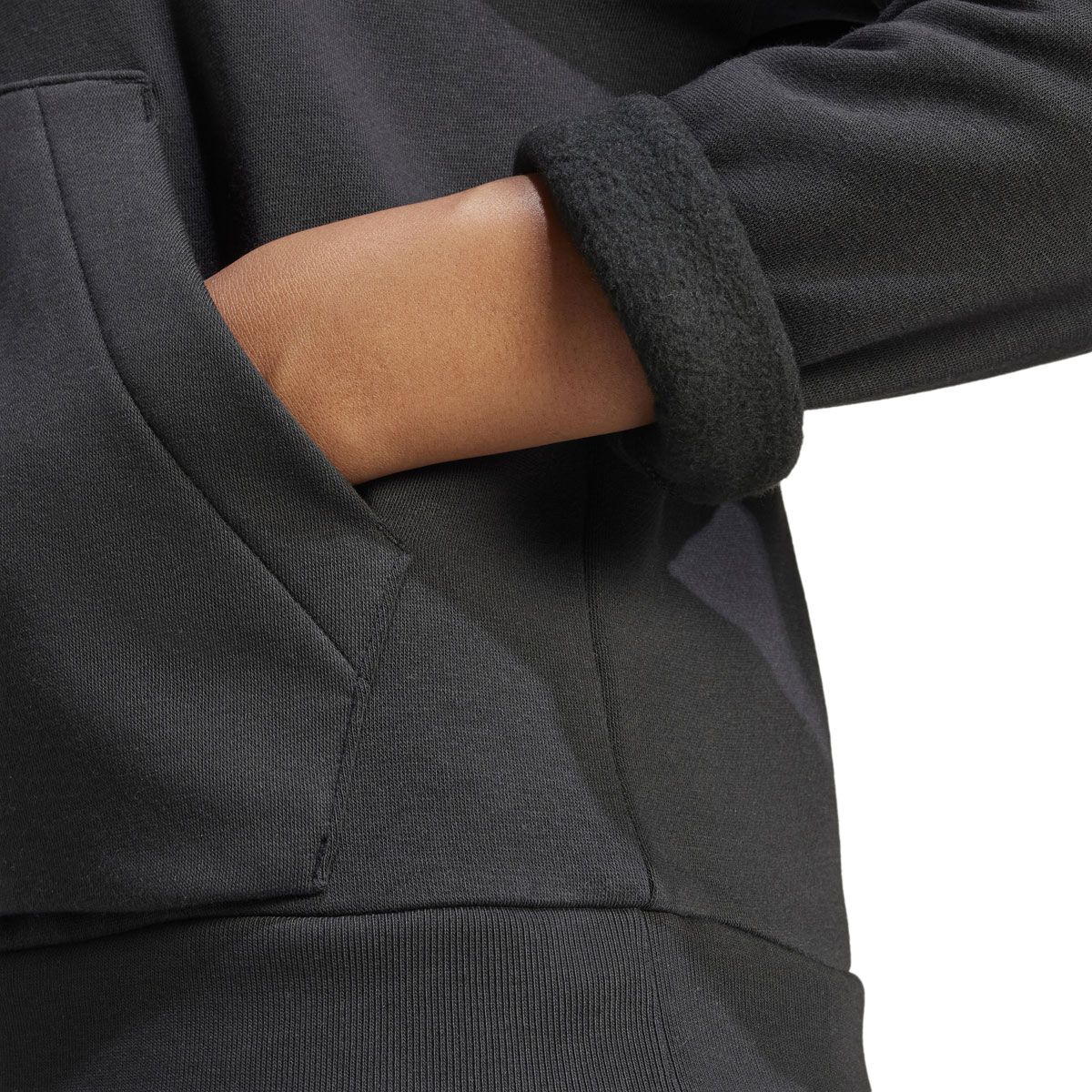 adidas Womens Feel Cozy Fleece Small Logo Pullover Hoodie