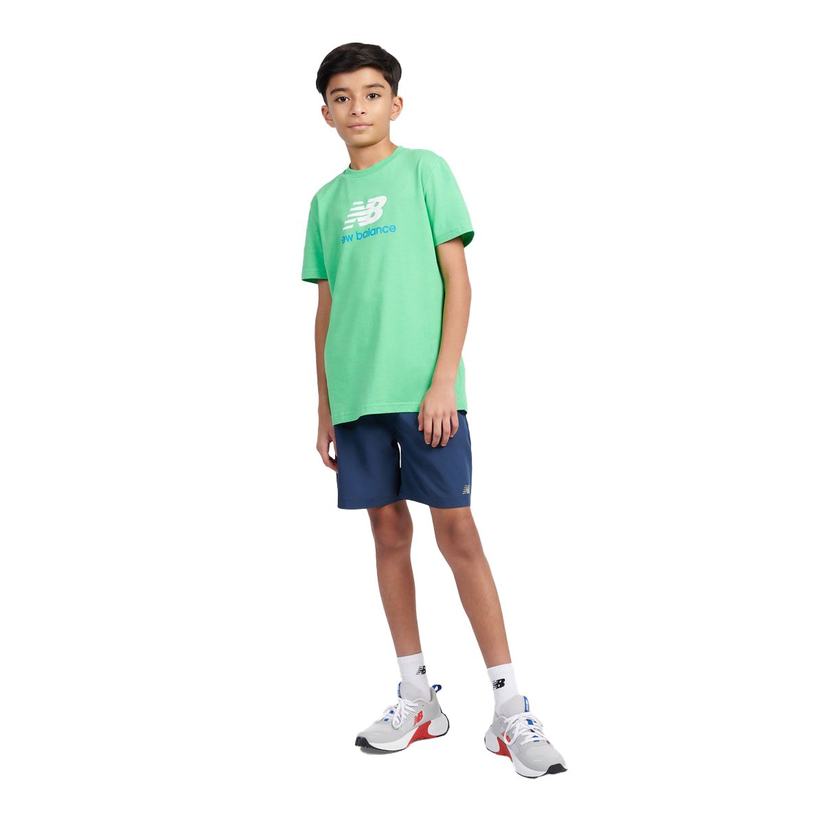 New Balance Junior Jersey Stacked Logo Tee