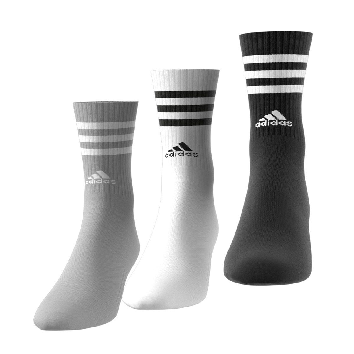 adidas 3Stripes Cushioned Sportswear Crew Socks 3 Pack White