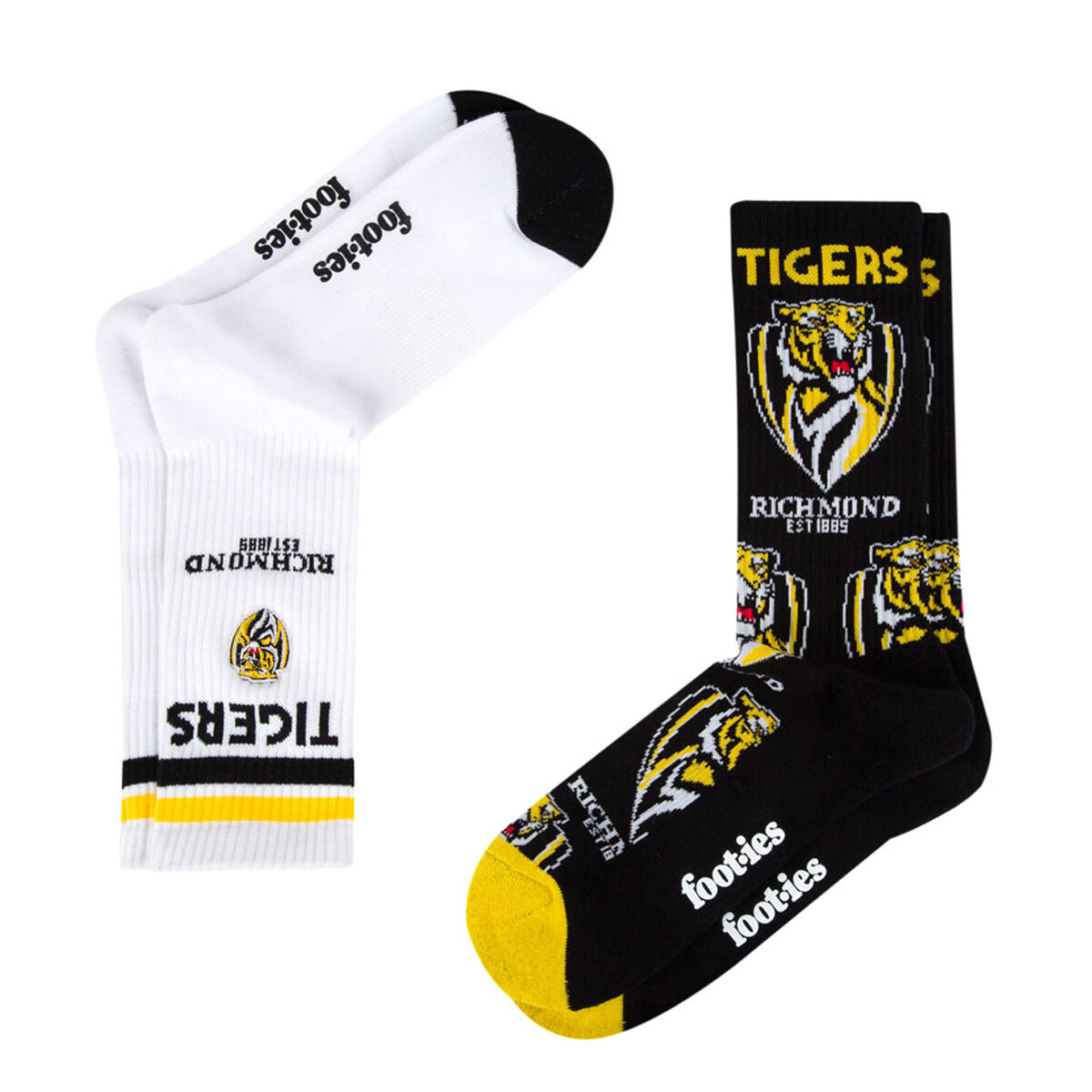 Richmond Tigers Sneaker Socks 2 Pack Multi M/L
