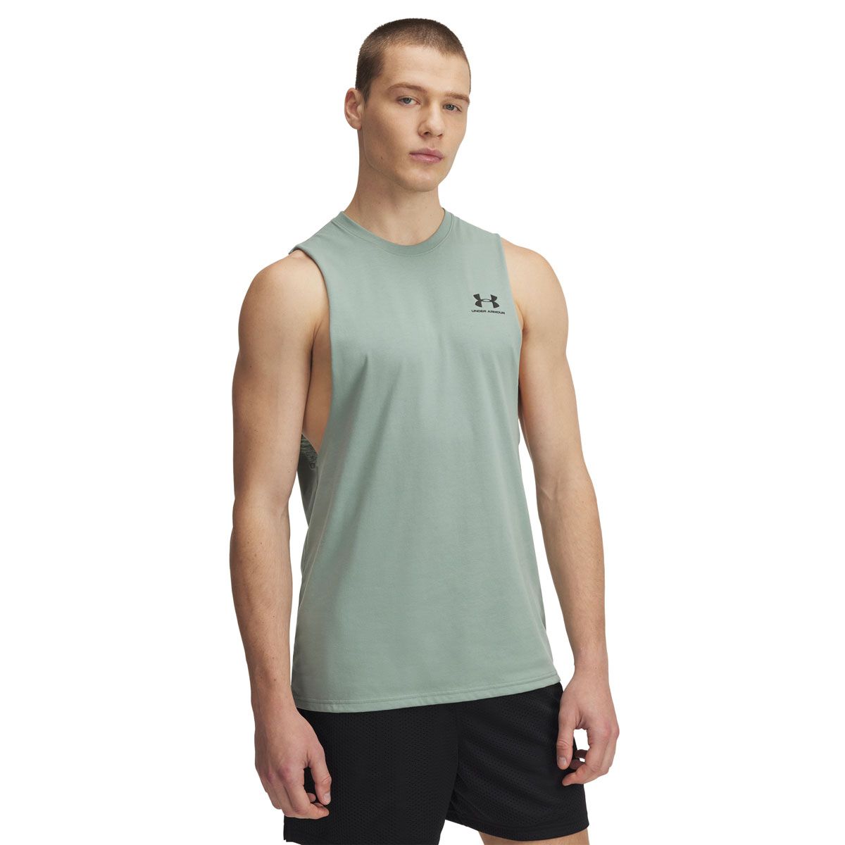 Under Armour Mens Left Chest Logo Cut Off Tank