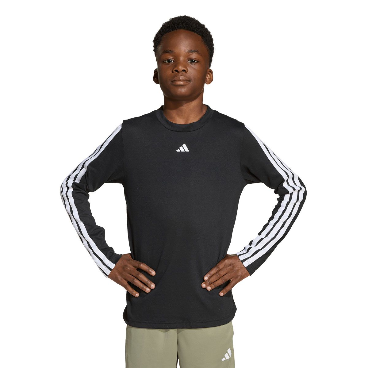 Adidas Junior Training Essentials 3 Stripes Long Sleeve Tee