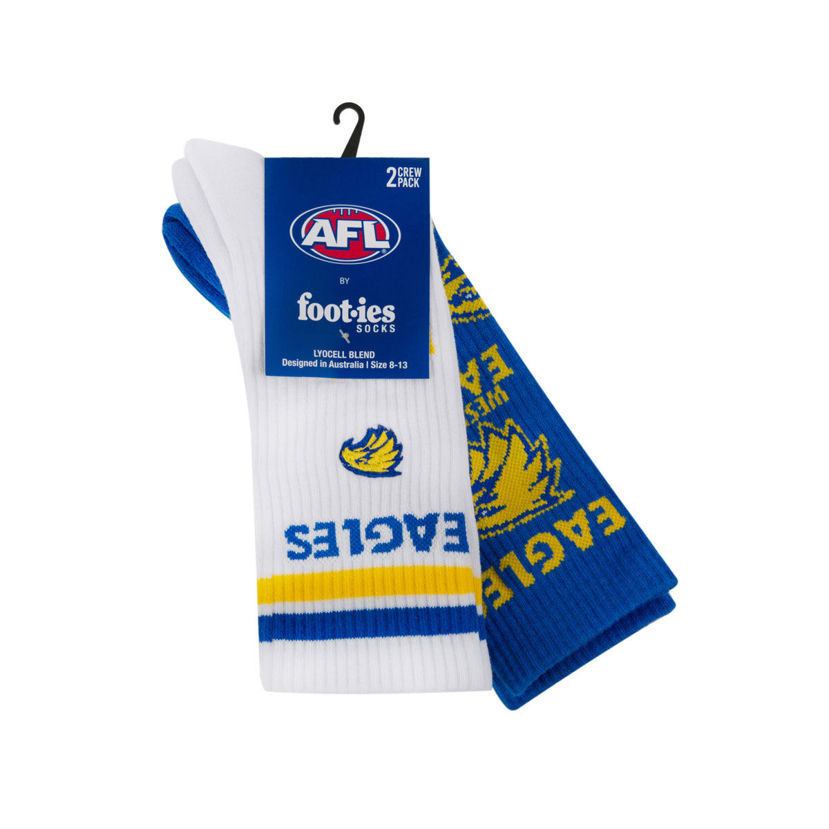 West Coast Eagles Sneaker Socks 2 Pack Multi M/L