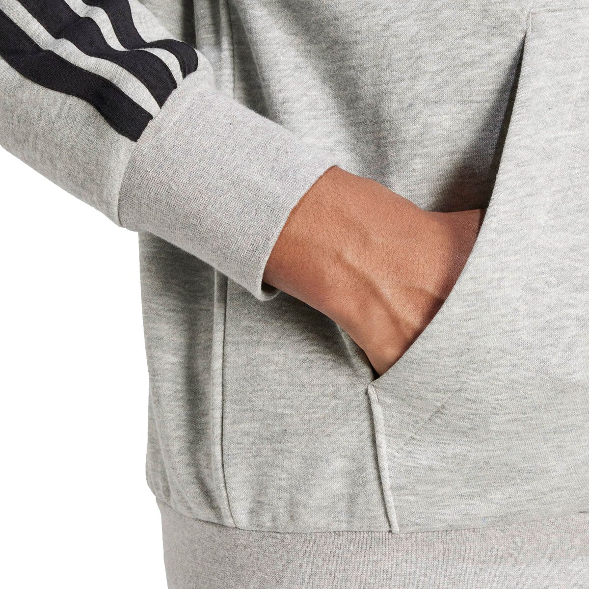 adidas Mens Essential Fleece 3-Stripes Full Zip Hoodie
