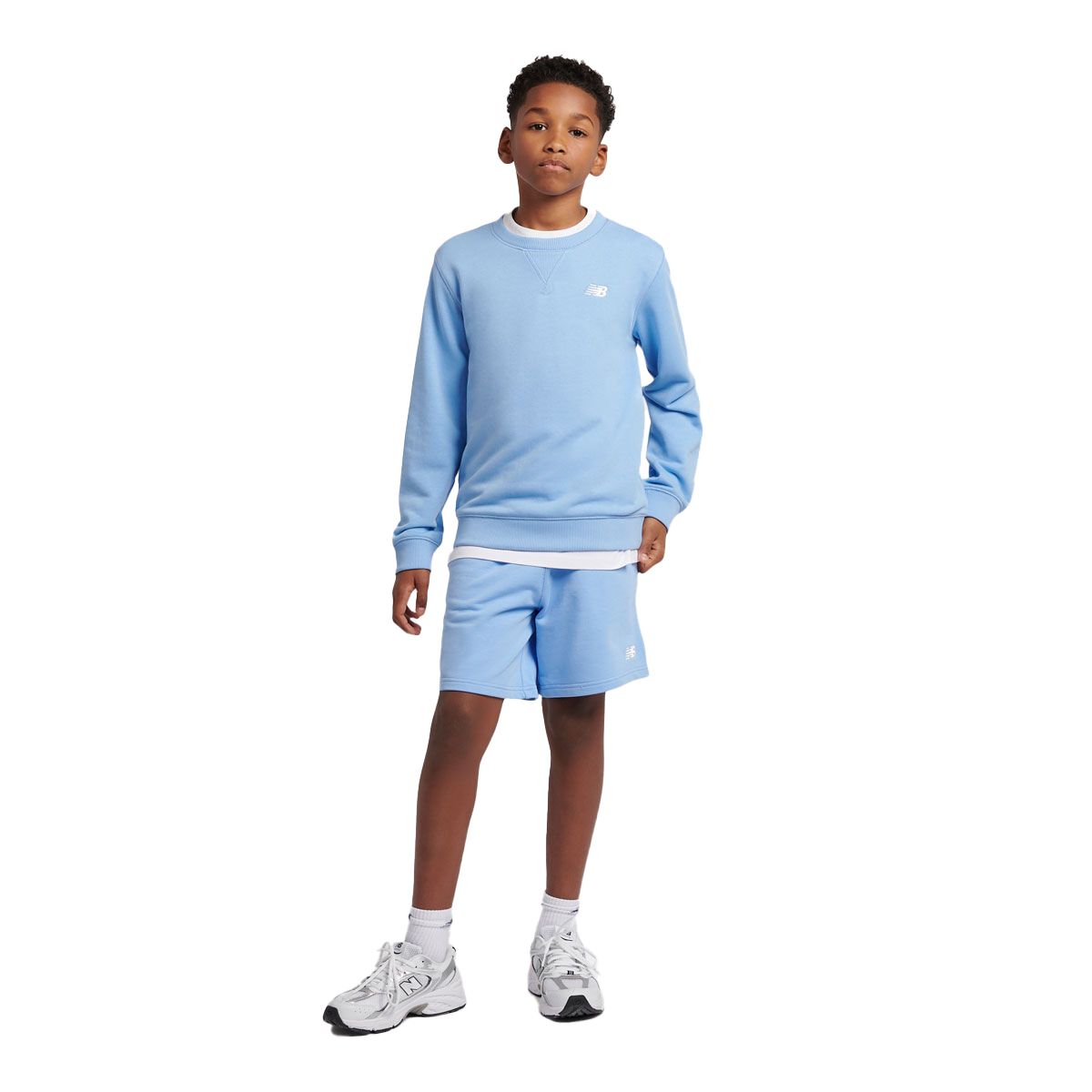 New Balance Junior French Terry Small Logo Crew Sweatshirt