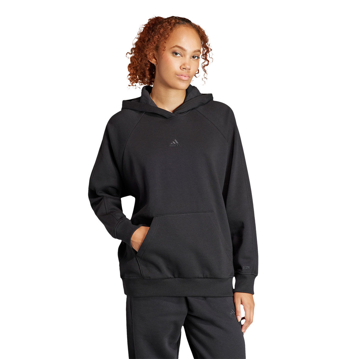 adidas Womens ALL SZN Fleece Boyfriend Pullover Hoodie