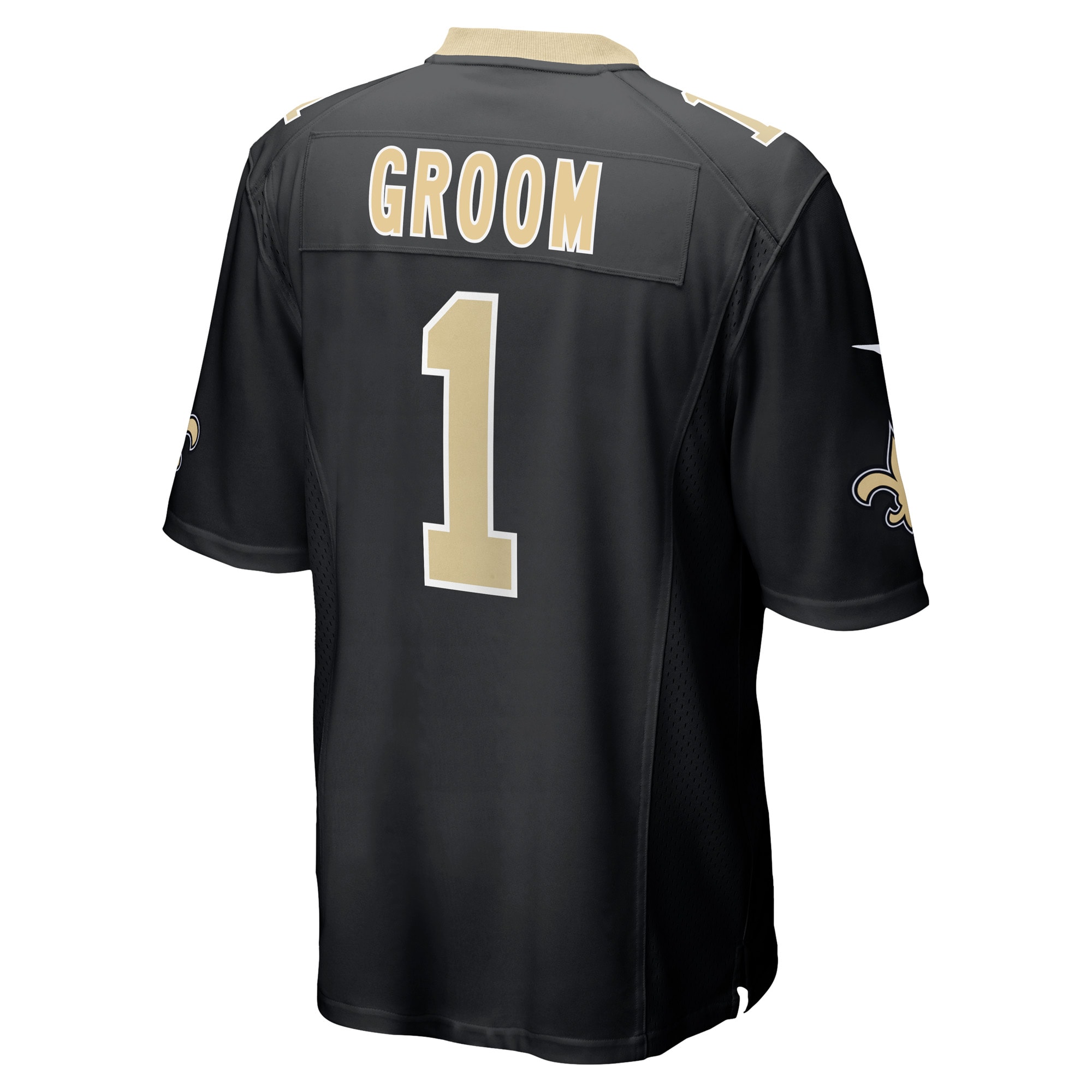 New Orleans Saints Number 1 Groom Black Game NFL Jersey Men's