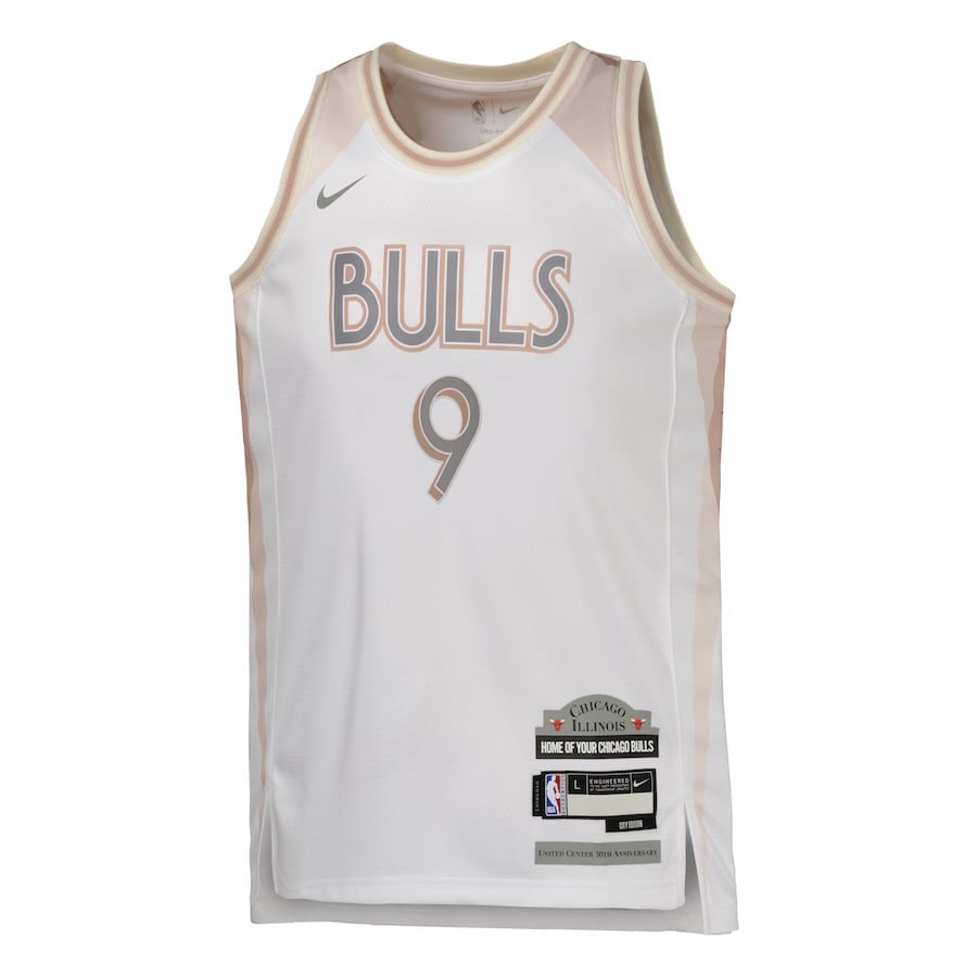 Nikola Vu??evi???9 Chicago Bulls 2024/25 Swingman Playe City Editio White NBA Jersey Youth