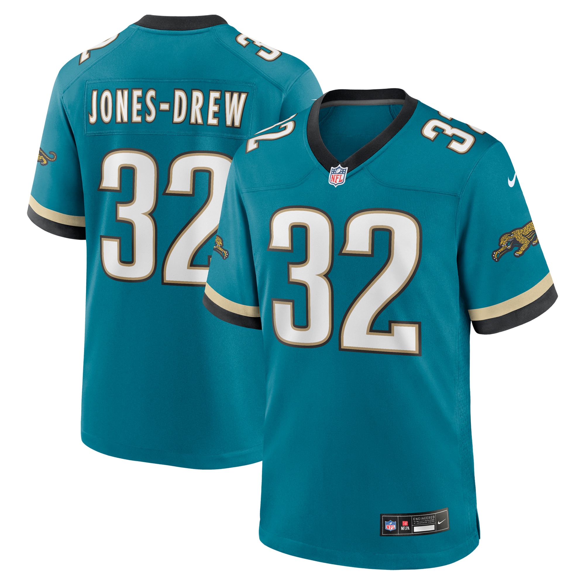 Jacksonville Jaguars Maurice Jones-Drew Teal Prowler Throwback Retired Player Game NFL Jersey Men's