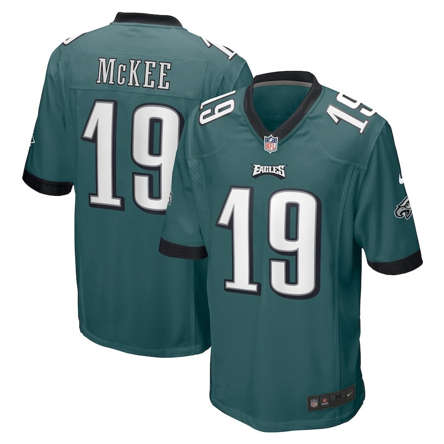 Tanner McKee 19 Philadelphia Eagles Team Game Midnight Green NFL Jersey Men's