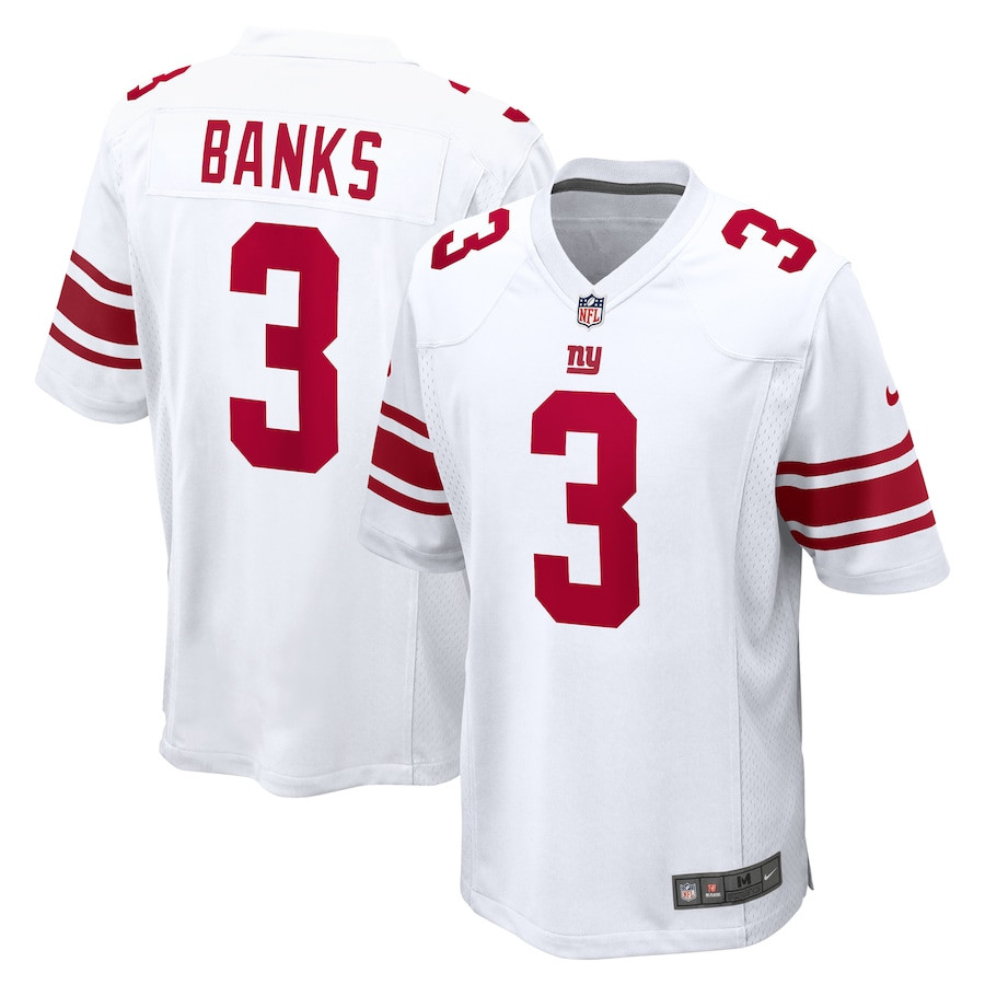 Deonte Banks 3 New York Giants Game White NFL Jersey Men's