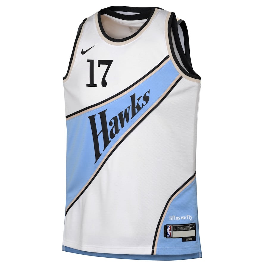 Onyeka Okongwu 17 Atlanta Hawks 2024/25 Swingman Playe City Editio White NBA Jersey Youth