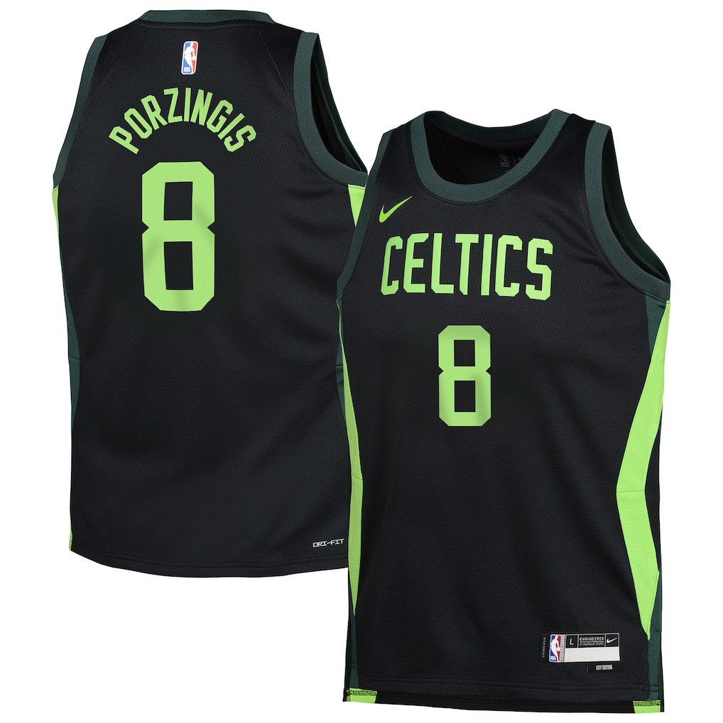 Kristaps Porzingis 8 Boston Celtics 2024/25 Swingman Playe City Edition Black NBA Jersey Youth