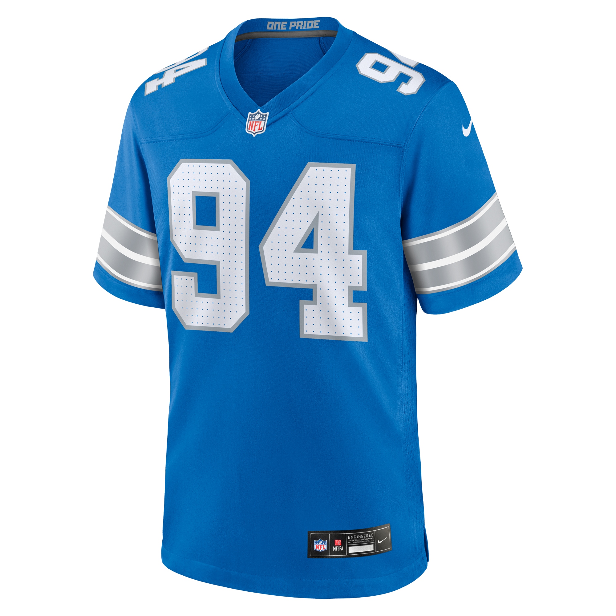 Detroit Lions Mekhi Wingo Blue Team Game NFL Jersey Men's