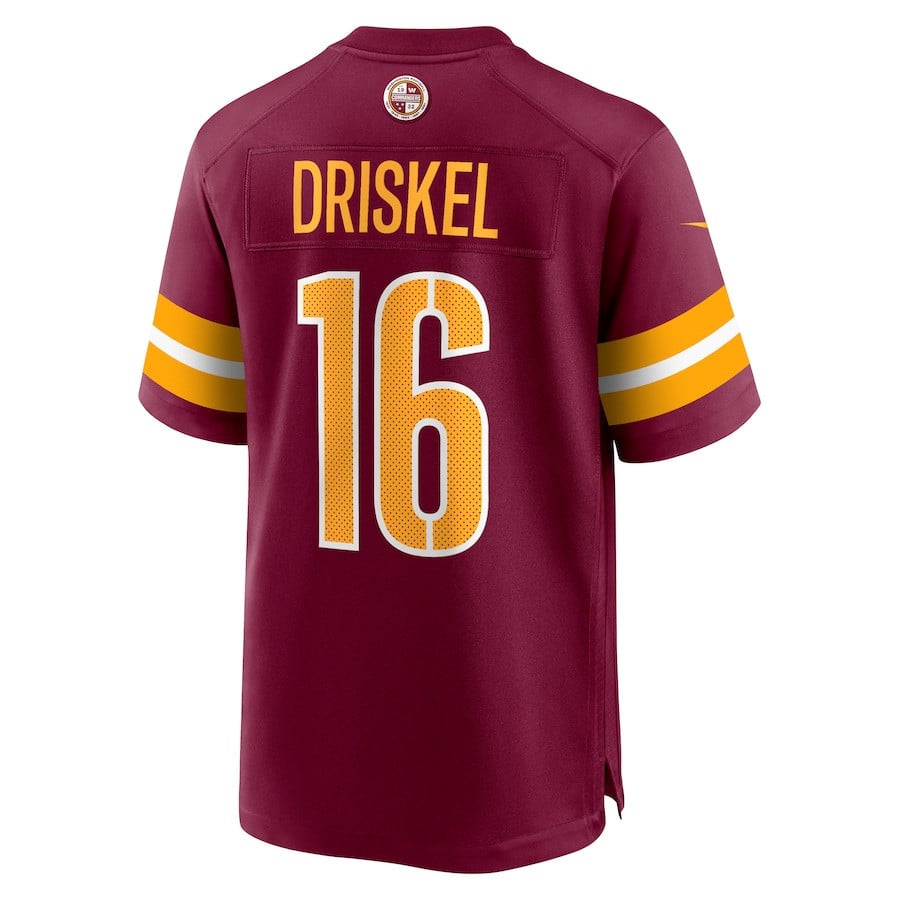 Jeff Driskel #16 Washington Commanders Super Bowl LIX Burgundy NFL Jersey Youth