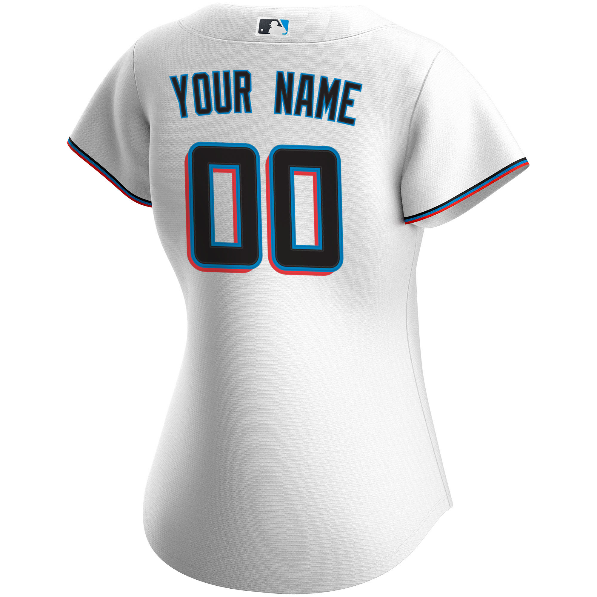 Miami Marlins White Home Custom MLB Jersey Women's