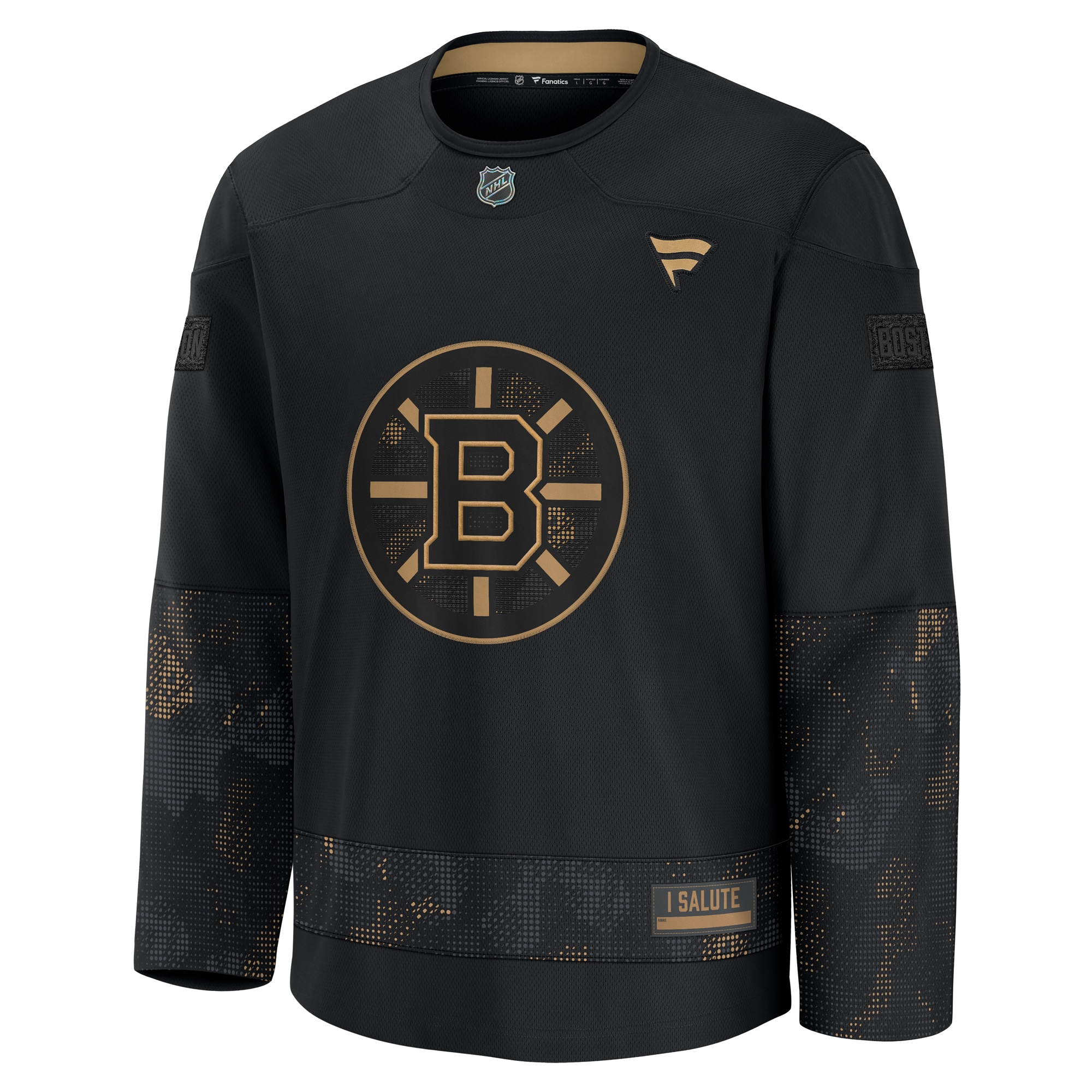Boston Bruins Black 2024 Military Appreciation Practice NHL Jersey Men's