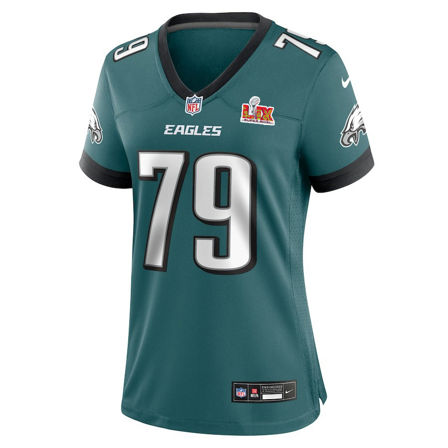 Trevor Keegan #79 Philadelphia Eagles Super Bowl LIX Midnight Green NFL Jersey Women's