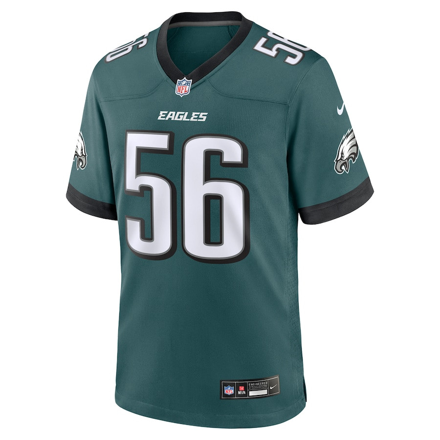 Tyler Steen 56 Philadelphia Eagles Team Game Midnight Green NFL Jersey Men's