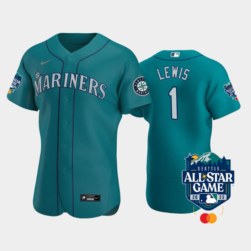 2023 All Star Game Seattle Mariners 1 Kyle Lewis Aqua MLB Jersey Men's