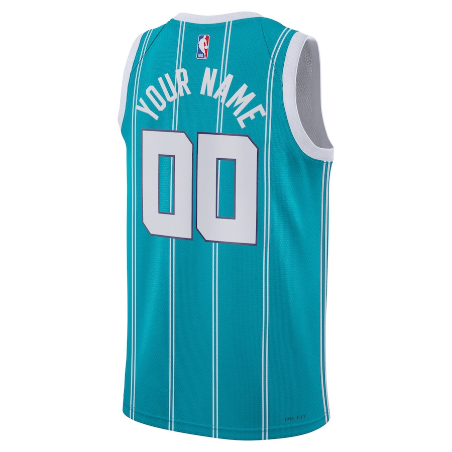 Charlotte Hornets 2023/24 Icon Swingman Custom Teal NBA Jersey Men's