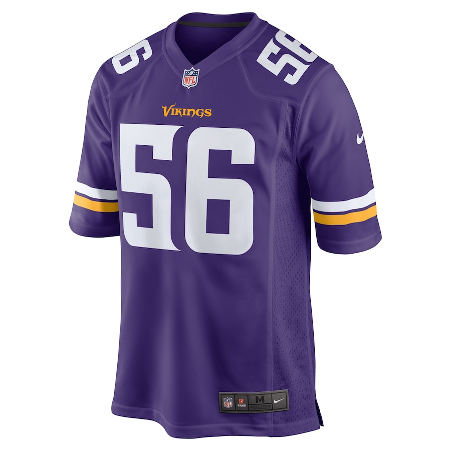 Garrett Bradbury 56 Minnesota Vikings Game Purple NFL Jersey Men's