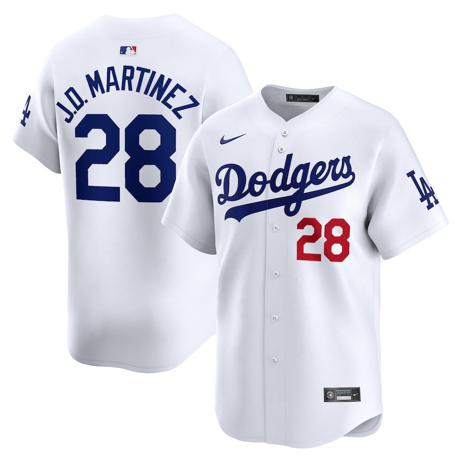 J.D. Martinez 28 Los Angeles Dodgers Home Limited Player White MLB Jersey Men's