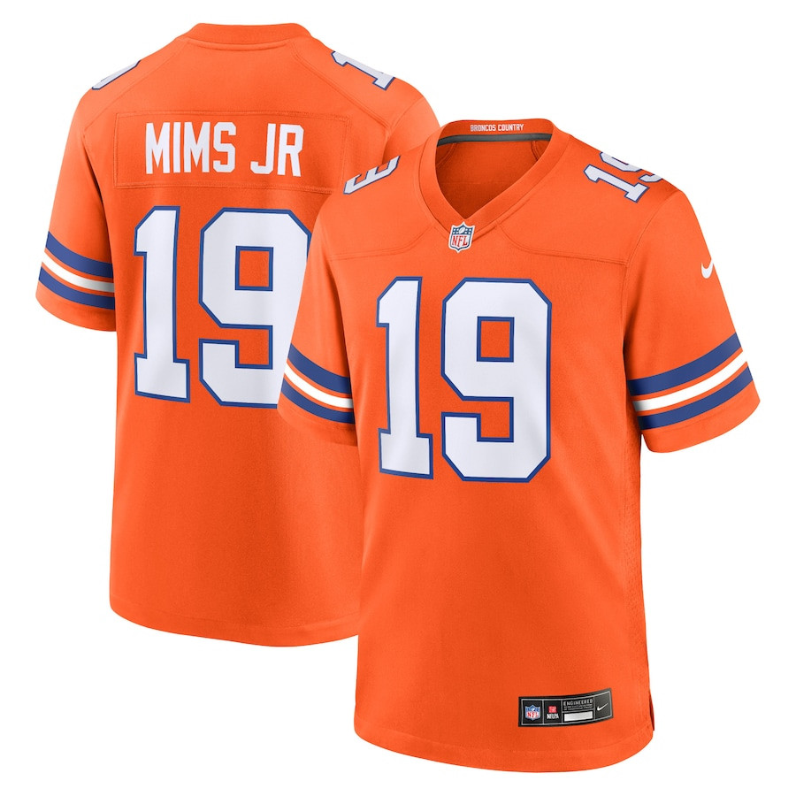 Marvin Mims Jr 19 Denver Broncos Mile High Collection 1977 Throwback Player Game Orange NFL Jersey Men's