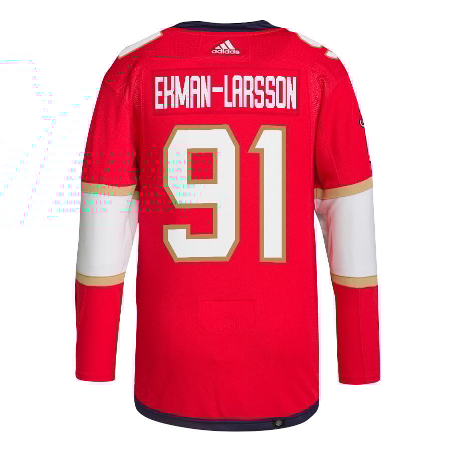 Oliver Ekman-Larsson 91 Florida Panthers 2024 STANLEY CUP Final Home Breakaway Red NHL Jersey Men's