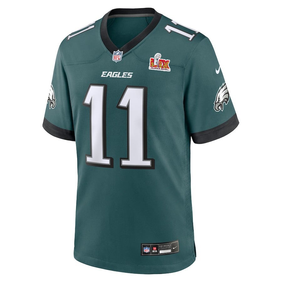 A.J. Brown #11 Philadelphia Eagles Super Bowl LIX Midnight Green NFL Jersey Men's